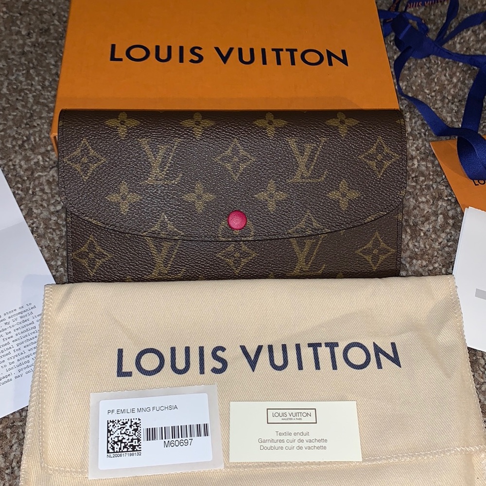 Louis Vuitton Emilie Wallet Monogram and Fuchsia